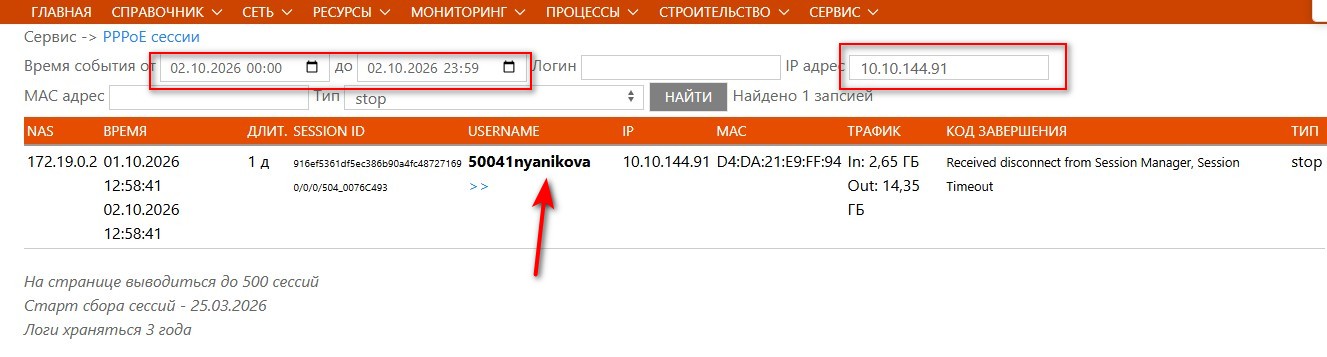 Карточка абонента